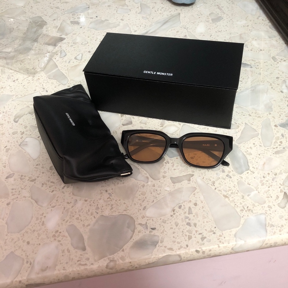 Gentle Monster Black Sunglasses with Brown Lenses